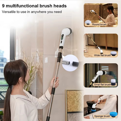 Electric Spin Cleaning Brush – 7-in-1 Cordless Multifunctional Rotary Scrubber for Kitchen, Bathroom, Floors, Tiles and Household Cleaning