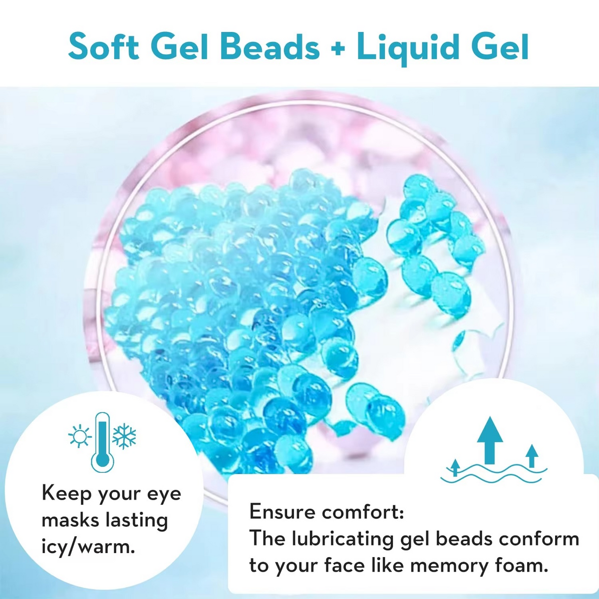 Reusable Gel Eye Mask – Cooling Cold Compress for Puffy Eyes, with Soft Plush Reverse Side