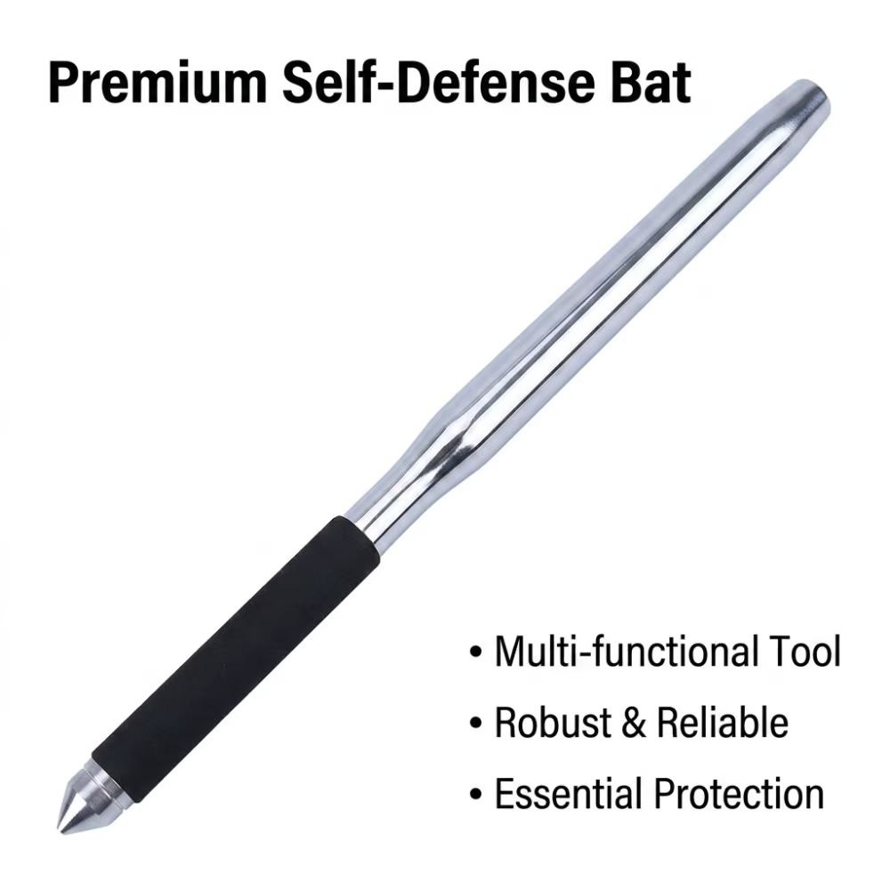 Stainless Steel Baseball Bat – 50cm Heavy-Duty Non-Slip Training Bat for Baseball Practice, Batting Drills, Outdoor Sports and Recreational Play