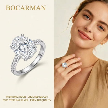 Silver Tanzanite Ring – Mint Green Oval Tanzanite with Ice-Cut Zircon Accents for Women, Elegant Jewelry, Special Occasions and Gifts