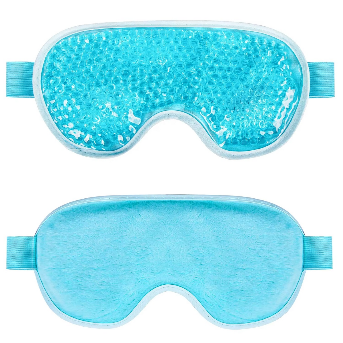 Reusable Gel Eye Mask – Cooling Cold Compress for Puffy Eyes, with Soft Plush Reverse Side