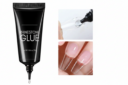 Super Strong Nail Rhinestone Glue – 30g Gel Adhesive for Nail Charms, 3D Bling, Gems, Diamonds and Nail Art Decorations