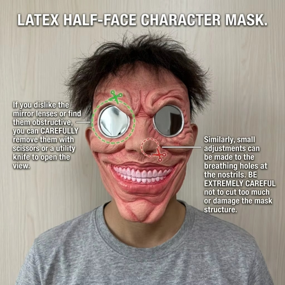 Scary Smile Half-Face Mask – Creepy Black Hole Horror Mask for Halloween, Cosplay, Masquerade Parties, Adult Costumes and Spooky Photo Props