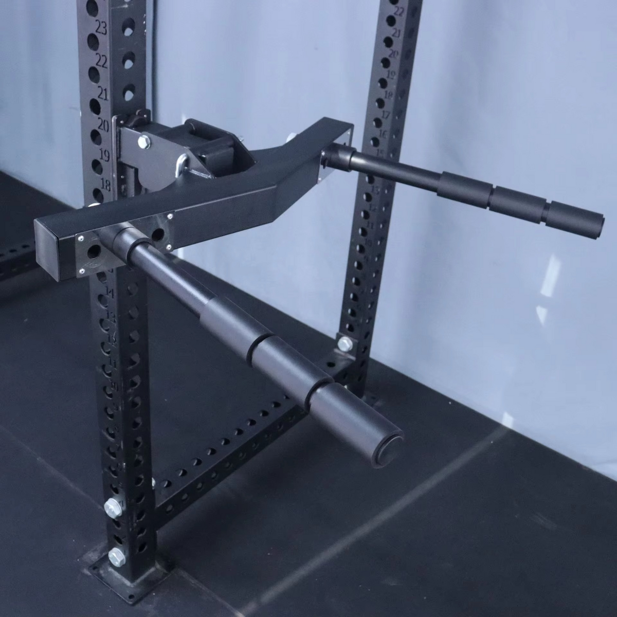 Adjustable Dip Bar Attachment – Foldable Arm Flexion and Extension Trainer with Wide and Narrow Grip Positions for Strength Training and Home Gym Racks
