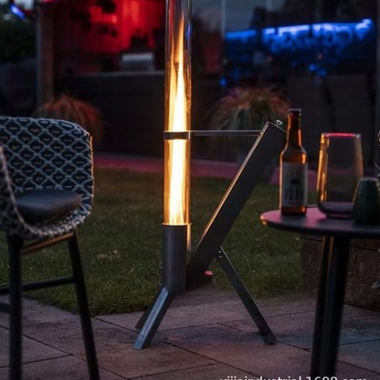 Portable Rocket Stove Heater – Stainless Steel Pellet Burning Camping Stove with Glass Viewing Window for Outdoor Cooking, Heating and Emergency Preparedness