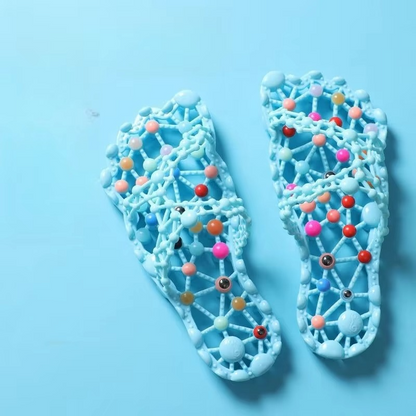Quick-Dry Bathroom Slippers – Anti-Slip Hollow Drainage Slides with Breathable Massage Sole for Shower, Dormitory and Home Use