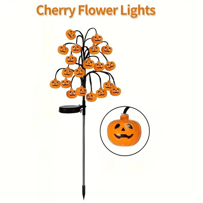 Solar Pumpkin Tree Stake Lights – Waterproof Jack-O’-Lantern LED Garden Lamps for Halloween Yards, Pathways, Lawns and Outdoor Party Decor