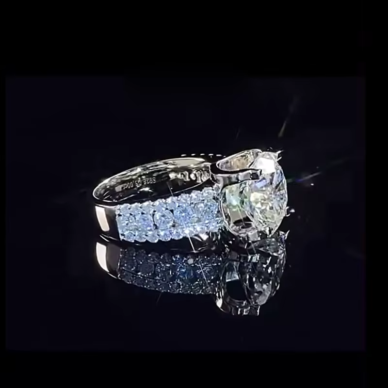 Moissanite Wedding Ring – 8mm D Color VVS Stone with 925 Sterling Silver Band for Engagements, Weddings and Fine Jewelry Gifts
