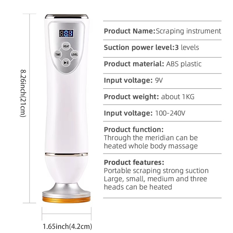 Electric Scraping Body Massager – Multifunctional Massage Device with 3 Attachments for Muscle Relaxation, Body Massage and Skin Care