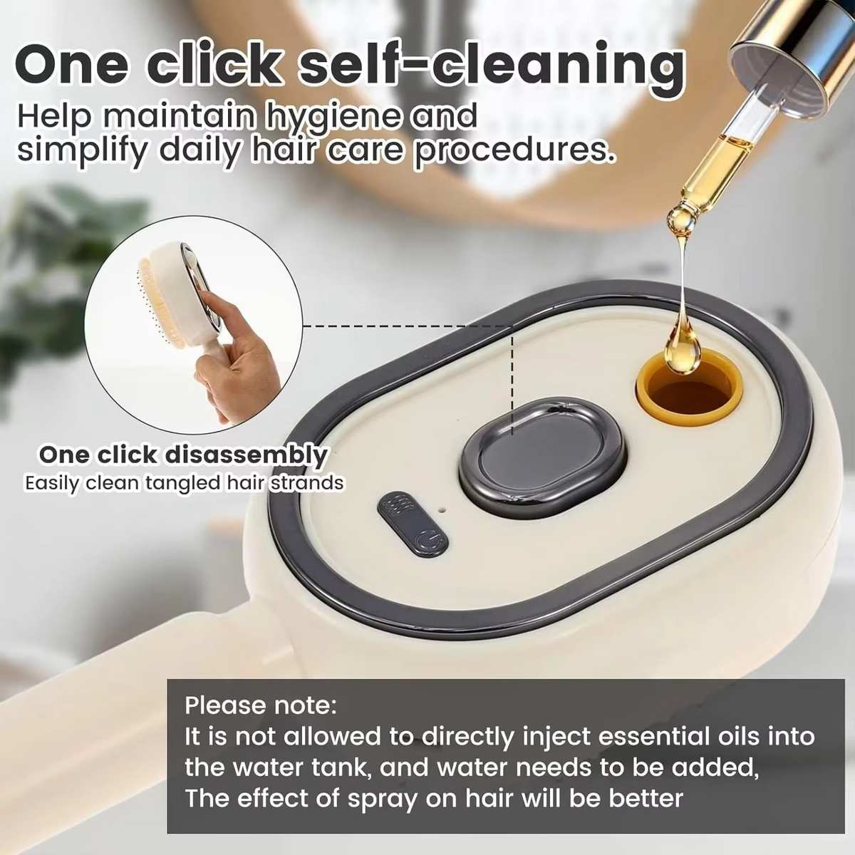 Electric Scalp Massage Comb – 3-in-1 Rechargeable Spray Brush with Steam, Essential Oil Application and Self-Cleaning Design for Hair & Scalp Care