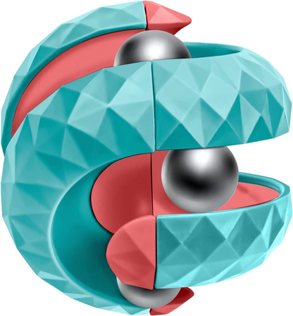 Track Ball Sensory Fidget Cube – Infinite Flip Decompression Toy with Rolling Ball for Stress Relief, Focus, Finger Play and Sensory Stimulation