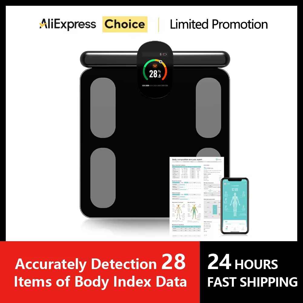 Smart Body Composition Scale – Professional 8-Electrode Bioimpedance Analyzer for Body Fat, Weight and Fitness Tracking