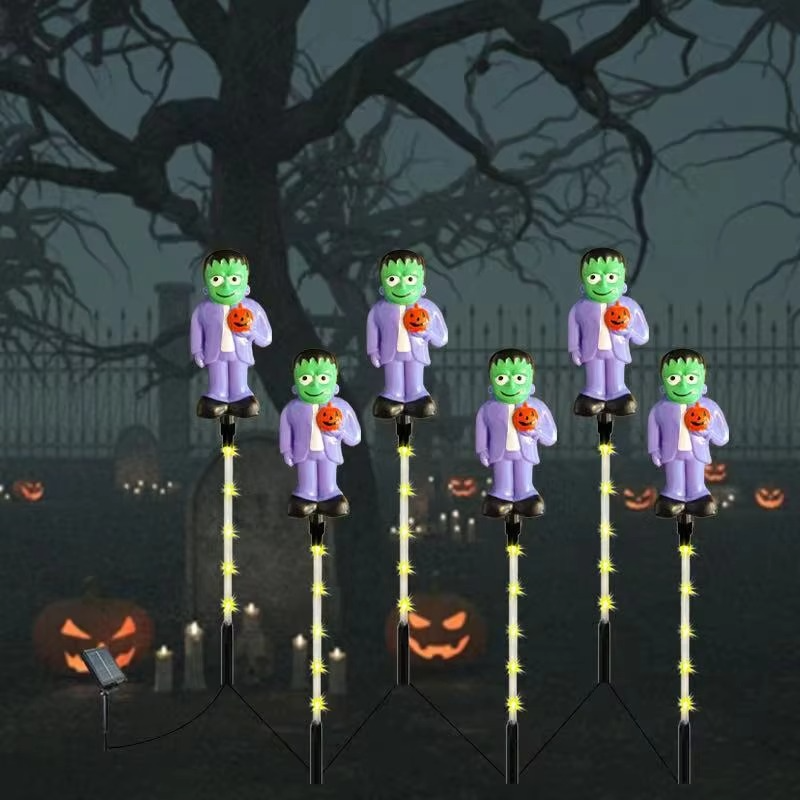 Solar Halloween Lawn Lights – 6-Piece LED Pumpkin & Ghost Garden Decorations for Outdoor Yards, Pathways, Lawns and Holiday Displays