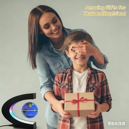 Magnetic Levitating Globe Lamp – Floating LED World Globe Night Light with Cool Tech Design for Home, Office, Desk Decor and Gifts