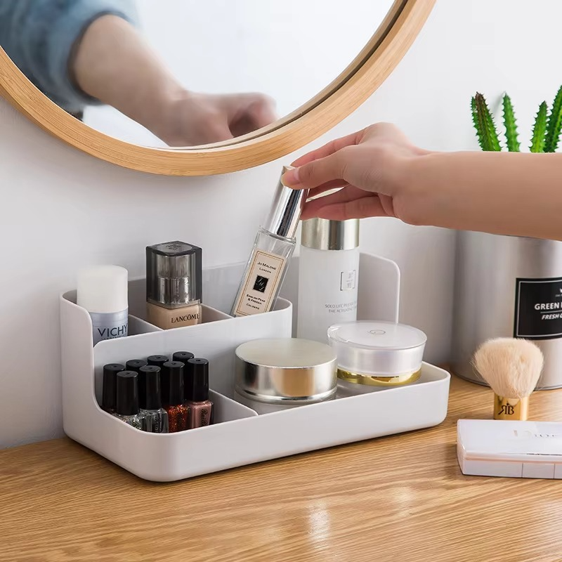 Cosmetic Storage Box – Space-Saving Vanity Organizer with Skincare Shelf for Makeup, Beauty Products, Toiletries and Bathroom Organization