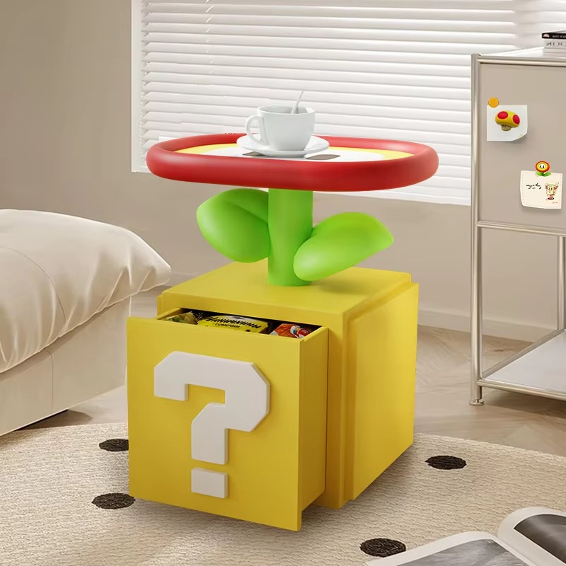 Cartoon Bedside Storage Table – Creative Kids Side Table with Storage Shelf for Bedroom, Living Room, Sofa, Coffee Corner and Home Organization