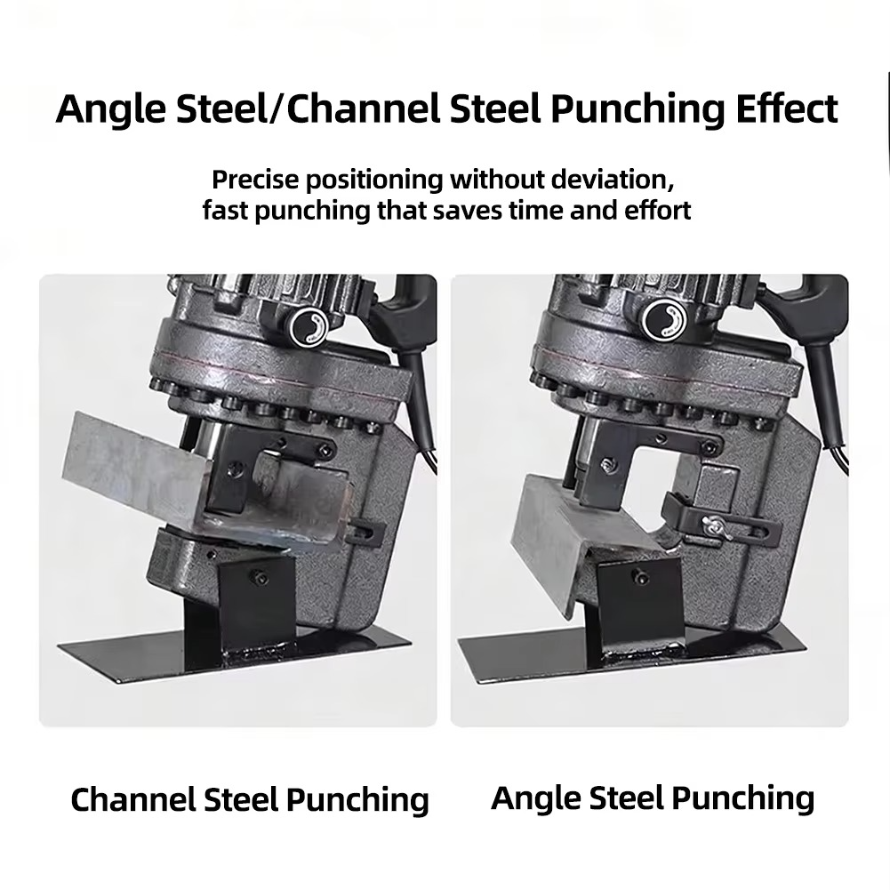 Hydraulic Angle Steel Punching Machine – Heavy-Duty Channel Steel Hole Puncher with Storage Box for Metal Fabrication, Workshop and Industrial Use