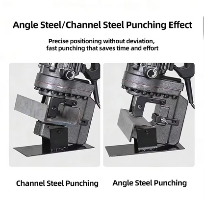 Hydraulic Angle Steel Punching Machine – Heavy-Duty Channel Steel Hole Puncher with Storage Box for Metal Fabrication, Workshop and Industrial Use