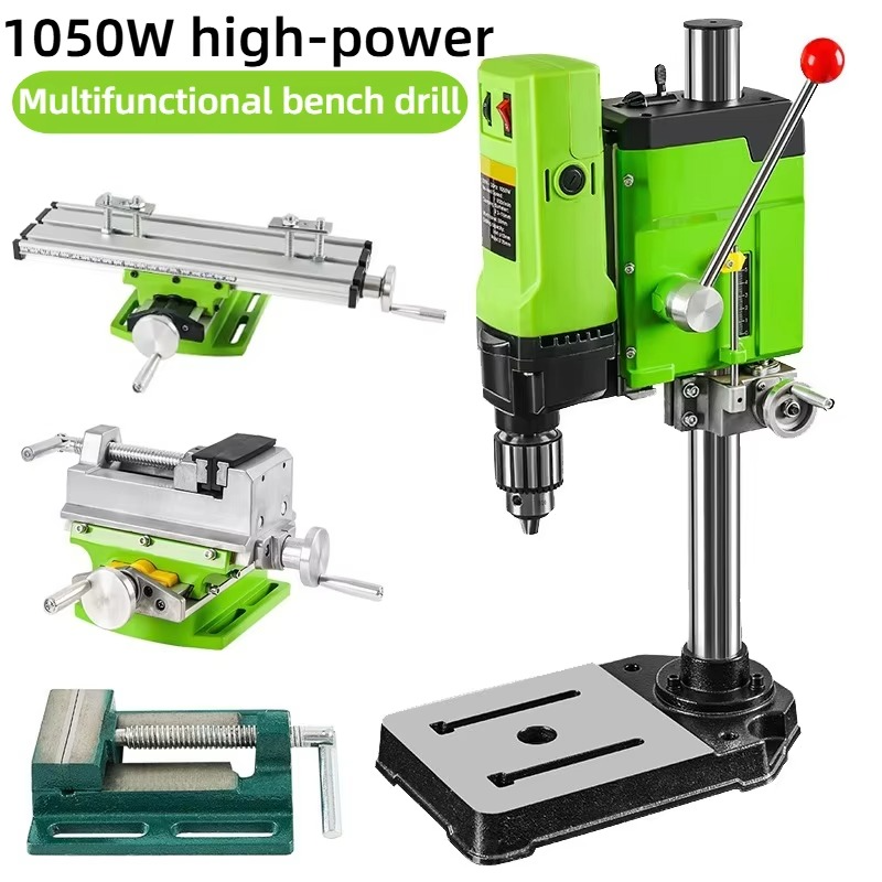 Benchtop Drill Press & Milling Machine – 220V 710/1050W Multifunctional Drilling and Milling Tool for Home Workshops, DIY Projects and Metalworking