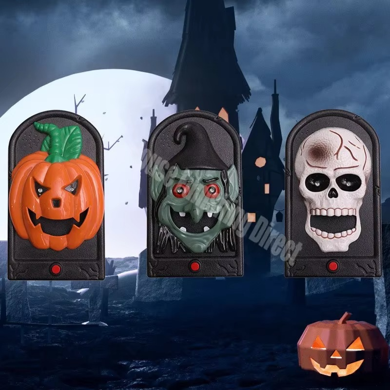 Animated Halloween Haunted Doorbell – Moving Eyeball Decoration with Spooky Sound Effects for Front Doors, Haunted Houses and Halloween Party Decor