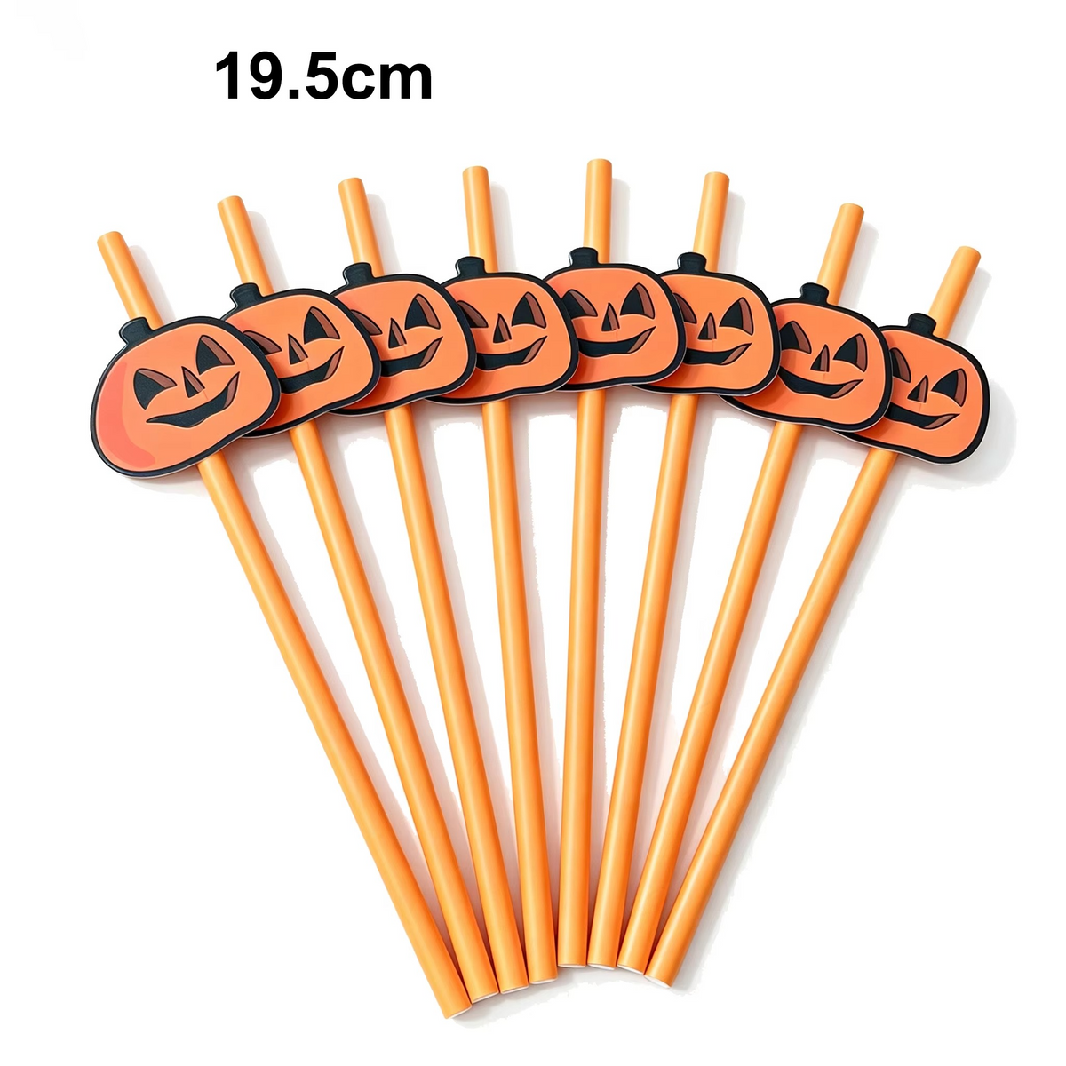 Halloween Disposable Paper Straws – 20–100 Piece Pumpkin Face Drinking Straws for Holiday Parties, Dinner Tables, Decorations and Party Favors
