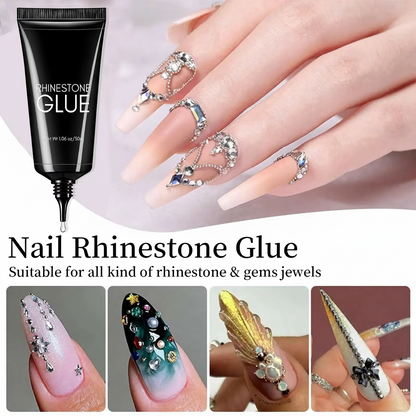Super Strong Nail Rhinestone Glue – 30g Gel Adhesive for Nail Charms, 3D Bling, Gems, Diamonds and Nail Art Decorations