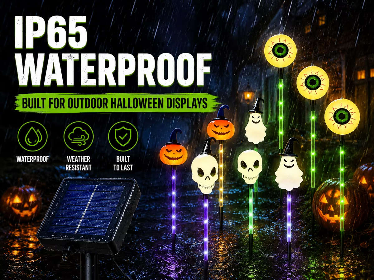 Solar Halloween Eyeball Lights – 6-Pack  IP65 Waterproof Glowing Eye Garden Lights for Outdoor Yards, Pathways, Lawns and Halloween Party Decor