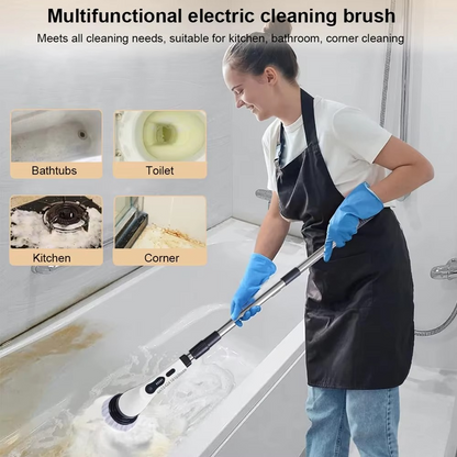 Electric Spin Cleaning Brush – 7-in-1 Cordless Multifunctional Rotary Scrubber for Kitchen, Bathroom, Floors, Tiles and Household Cleaning