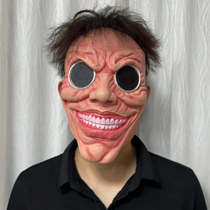 Scary Smile Half-Face Mask – Creepy Black Hole Horror Mask for Halloween, Cosplay, Masquerade Parties, Adult Costumes and Spooky Photo Props