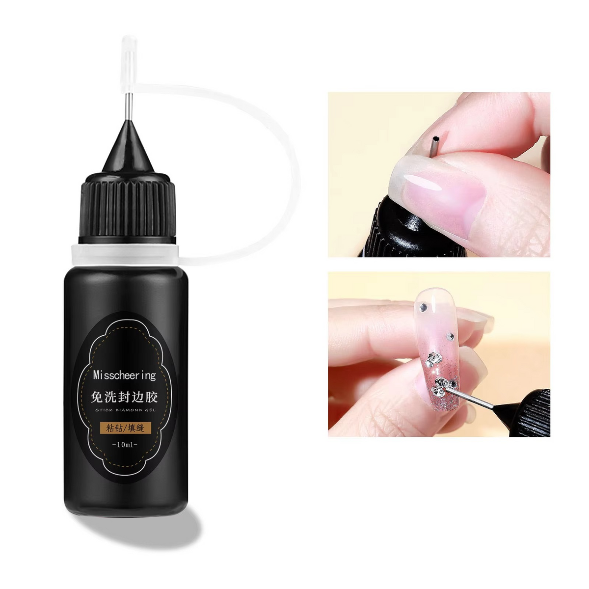 Super Strong Nail Rhinestone Glue – 30g Gel Adhesive for Nail Charms, 3D Bling, Gems, Diamonds and Nail Art Decorations