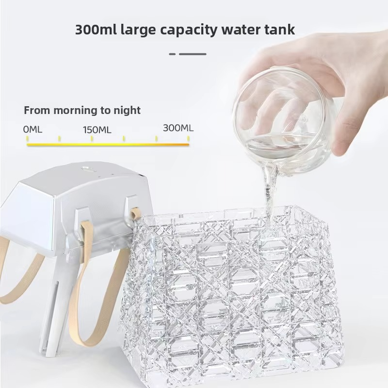 Crystal Bag Air Humidifier – 300ml USB Rechargeable Aroma Diffuser with Color Lights & Mist Sprayer for Home, Bedroom and Relaxation