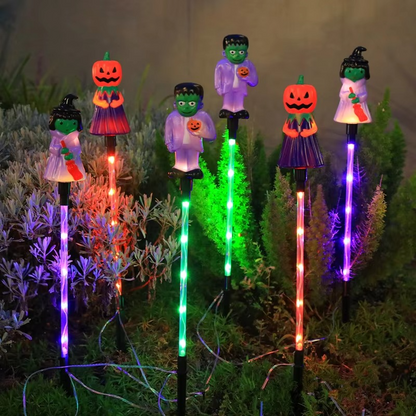 Solar Halloween Lawn Lights – 6-Piece LED Pumpkin & Ghost Garden Decorations for Outdoor Yards, Pathways, Lawns and Holiday Displays
