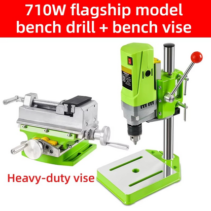 Benchtop Drill Press & Milling Machine – 220V 710/1050W Multifunctional Drilling and Milling Tool for Home Workshops, DIY Projects and Metalworking