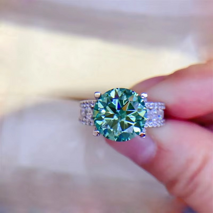 Moissanite Wedding Ring – 8mm D Color VVS Stone with 925 Sterling Silver Band for Engagements, Weddings and Fine Jewelry Gifts