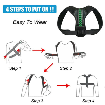 Adjustable Posture Corrector Belt – Upper Back, Shoulder and Clavicle Support Brace for Spine Alignment, Neck Relief and Everyday Posture Improvement