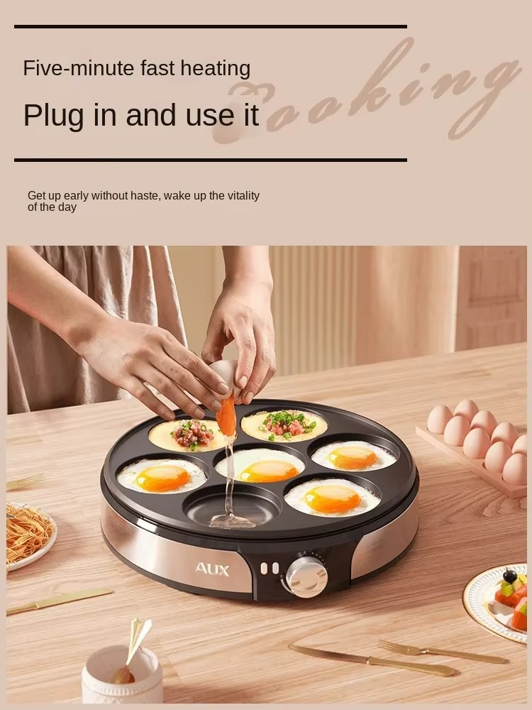 Professional 7-Hole Electric Crepe Maker – 220V Non-Stick Baking Pan for Crepes, Eggs, Burgers, Omelettes and Everyday Breakfast Cooking