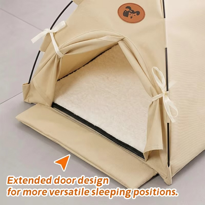 Portable Pet Tent Bed – Semi-Enclosed Oxford Fabric Shelter with Double-Sided Mat for Cats, Dogs, Indoor Resting and Outdoor Camping