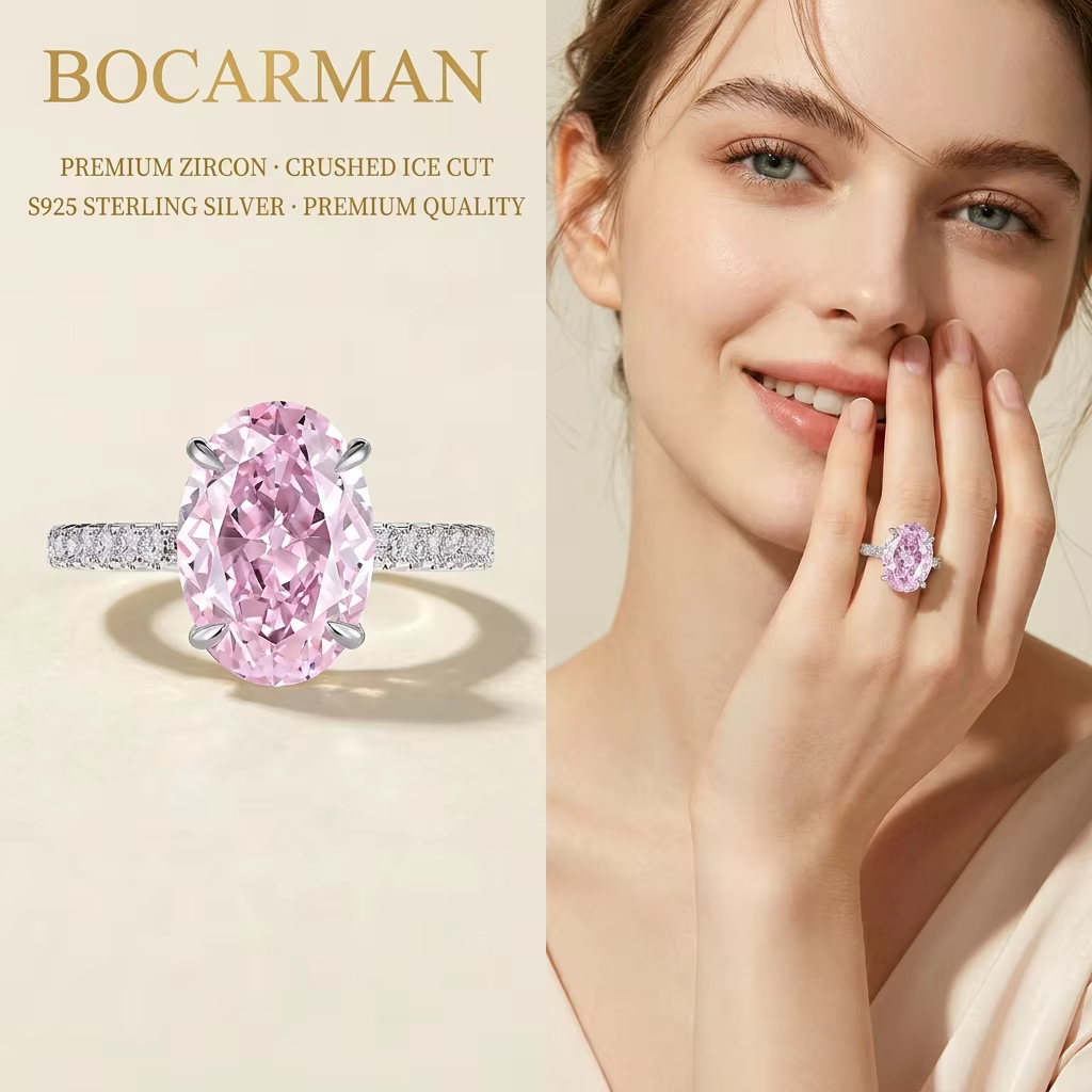 Silver Tanzanite Ring – Mint Green Oval Tanzanite with Ice-Cut Zircon Accents for Women, Elegant Jewelry, Special Occasions and Gifts