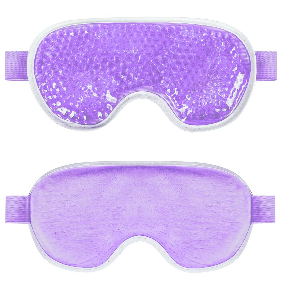 Reusable Gel Eye Mask – Cooling Cold Compress for Puffy Eyes, with Soft Plush Reverse Side