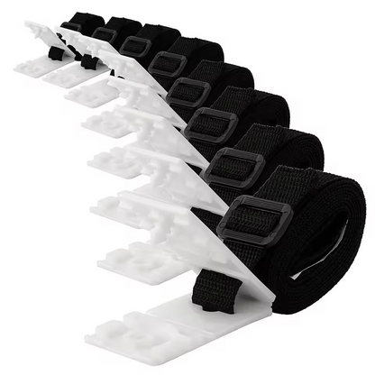 Swimming Pool Cover Reel Strap Kit – 8-Piece Adjustable Attachment Straps & Clips for Solar Cover Rollers, Storage Spools and Pool Covers