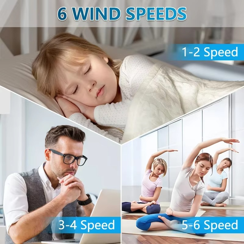 Industrial Retro Ceiling Fan – 6-Speed Silent DC Inverter Motor Fan for Living Rooms, Dining Areas, Bedrooms, Homes and Offices