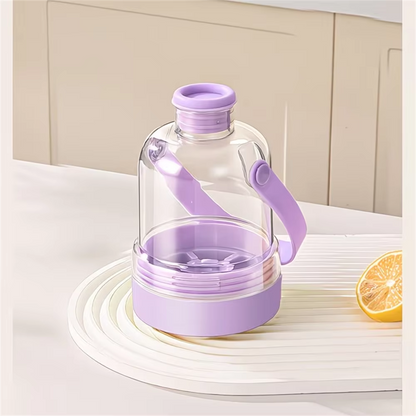 Ice Maker Water Bottle – 2-in-1 Portable Water Bottle with Built-in Silicone Ice Cube Tray, Easy Press Ice Release for Cold Drinks, Gym, Travel and Outdoor Use