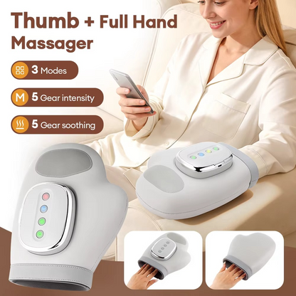 Electric Hand Massager – Air Compression Massage Glove with Kneading Pressure for Fingers, Thumb, Palm and Hand Relaxation