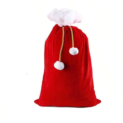 Extra Large Santa Gift Sack - Velvet Drawstring Christmas Present Bag, Oversized Holiday Gift Packaging for Kids, Family Parties and Xmas Eve Surprises