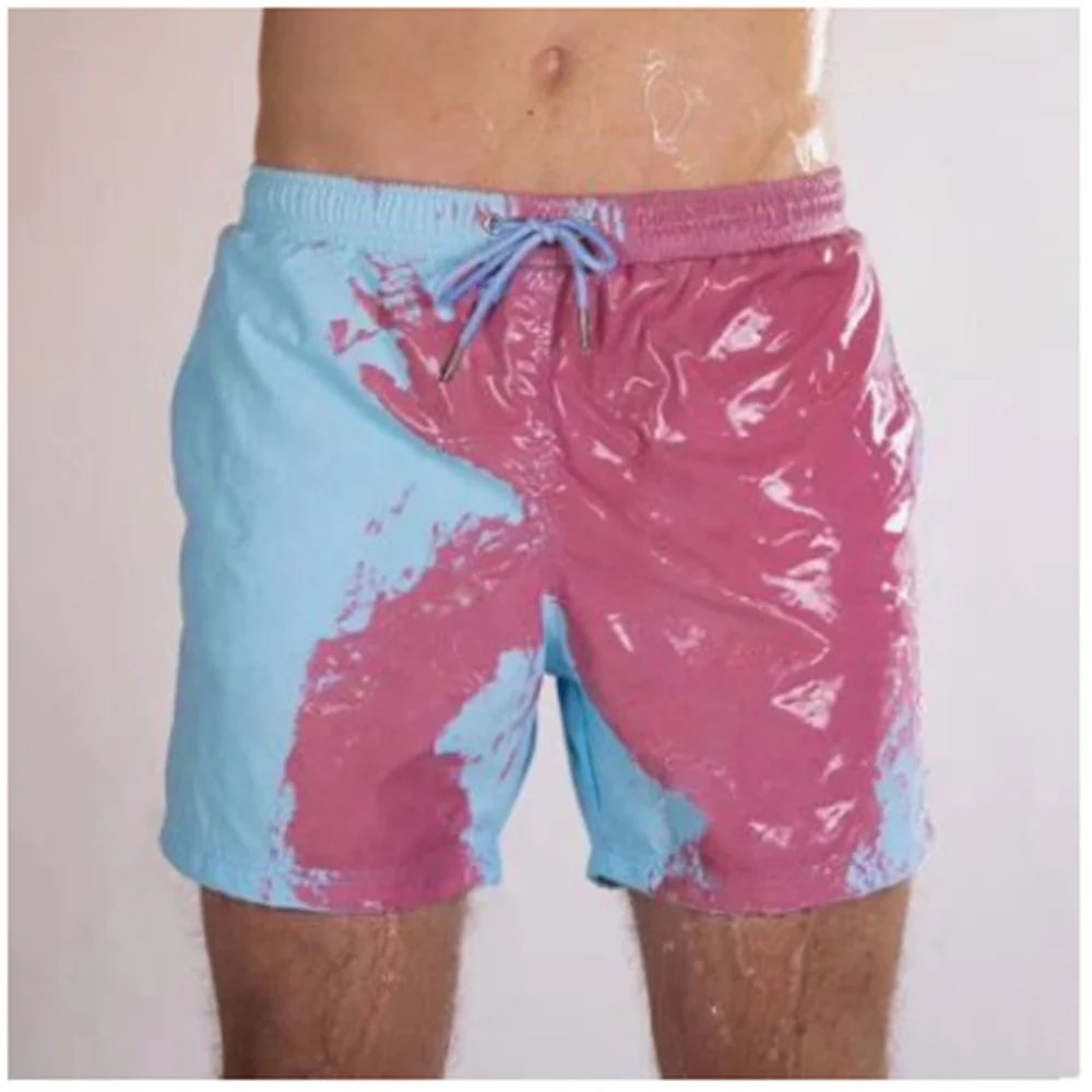 Color-Changing Beach Shorts – Temperature & Water Reactive Swimwear for Men, Perfect for Surfing & Summer Activities