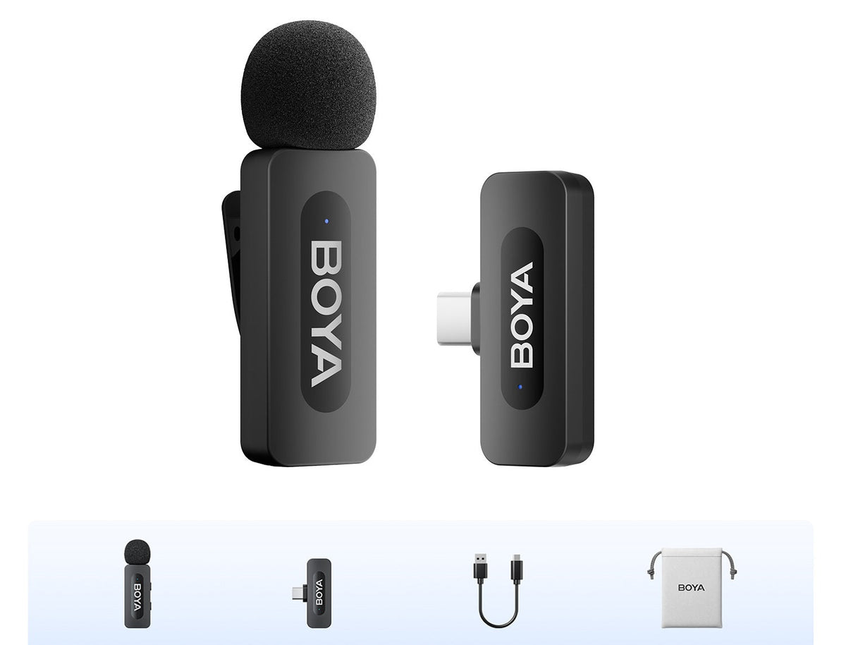 Wireless Lavalier Lapel Microphone – Rechargeable Noise-Cancelling Clip-On Mic for iPhone, Android, Camera, Live Streaming & Vlogging