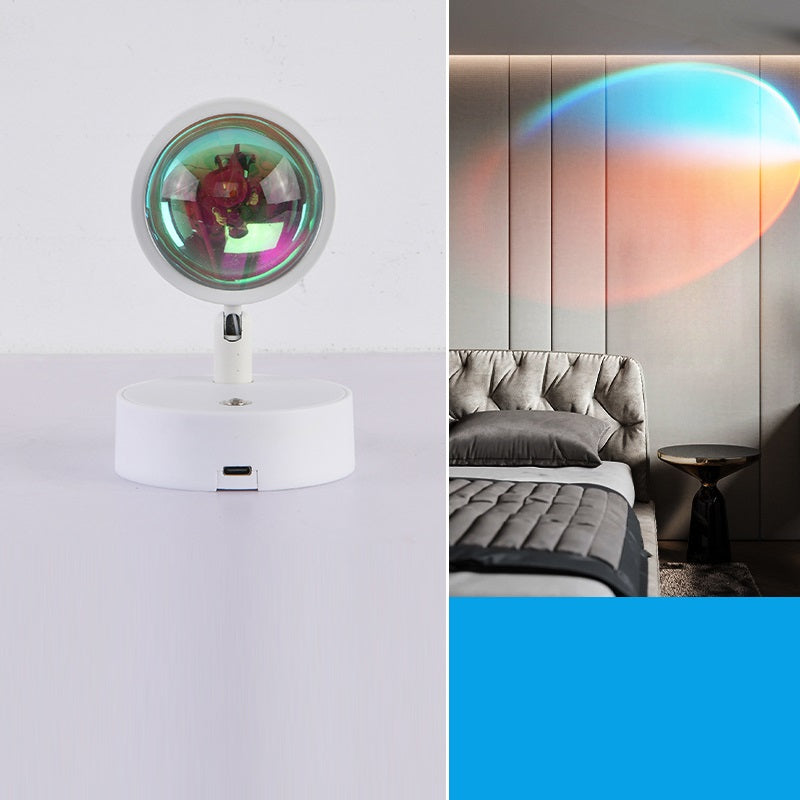 Wireless Sunset Lamp Projector – LED Ambient Night Light for Bedroom, Wall Decor and Cozy Home Lighting