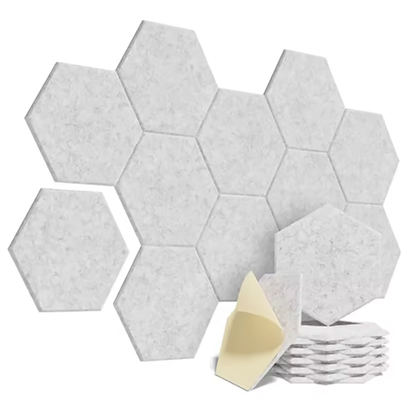 Hexagonal Acoustic Panels – Self Adhesive Soundproof Foam Tiles for Noise Reduction, Echo Control and Studio Wall Treatment
