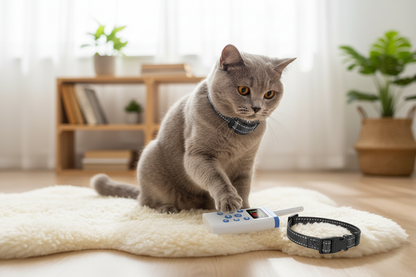 No-Shock Cat Training Collar – Remote-Controlled Anti-Meowing Collar for Gentle Behavior Guidance and Convenient Indoor Pet Training