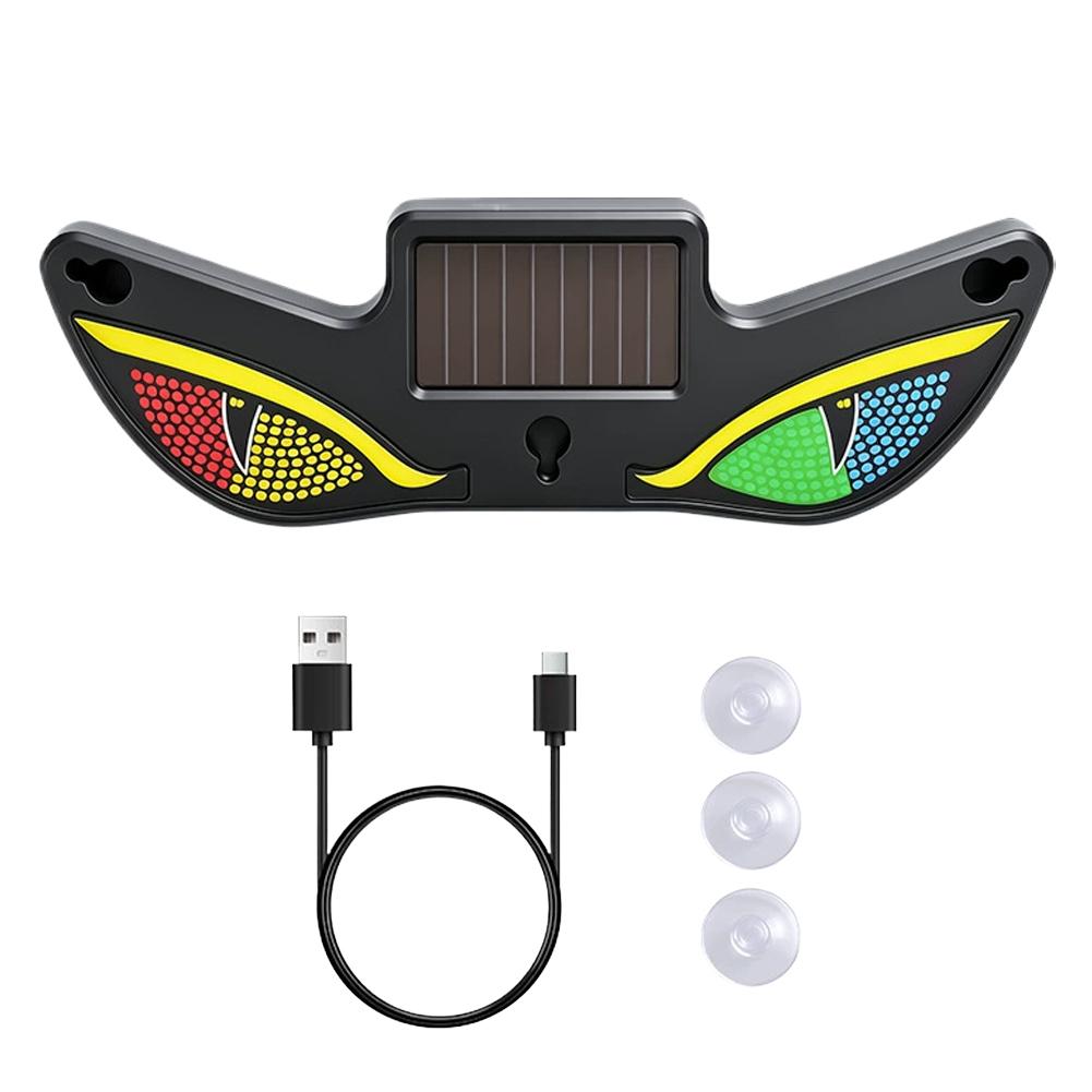 Wireless Car LED Demon Eye Light – Solar-Powered Triangle Ambient Window Lamp with Neon Glow for Automotive Interior and Exterior Decoration